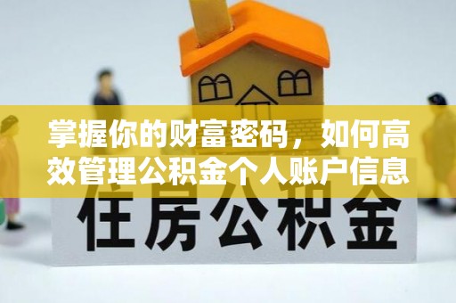 孟州掌握你的财富密码，如何高效管理公积金个人账户信息