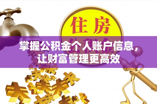 孟州掌握公积金个人账户信息，让财富管理更高效